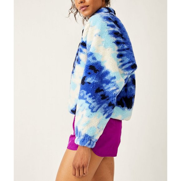 NWOT FP MOVEMENT Rocky Ridge Pullover Ocean Tie Dye Combo L Hit the Slopes blue - Picture 9 of 17